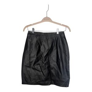 Vintage Bagatelle Black Genuine Leather Skirt Size 10